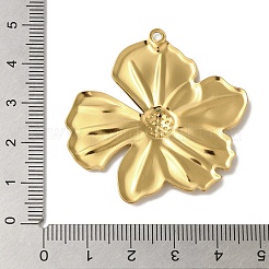 イオンプレーティング（IP）304ステンレスペンダント  花のチャーム  18KGP本金メッキ  44x43x3mm  穴：2mm&nbsp;STAS-Z086-09G