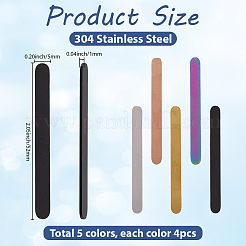 20Pcs Stainless Steel Blanks Flat Ring Strips for DIY Jewelry Making&nbsp;STAS-SC0020-92B