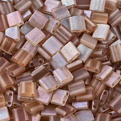 MIYUKIティラビーズ  日本製シードビーズ  2穴  （TL4578)クリスタルセルシアンマット  5x5x1.9mm  穴：0.8mm  約1180個/100g&nbsp;SEED-J020-TL4578