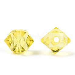 透明なアクリルビーズ  多面カット  ポリゴン  きいろ  8x10x9mm  穴：1.6mm  約1300個/500g&nbsp;TACR-S154-15B-85