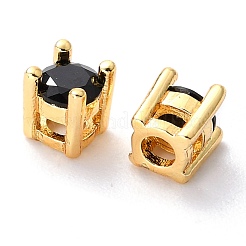 Brass inlaid Cubic Zirconia Slide Charms&nbsp;ZIRC-F125-02C-G