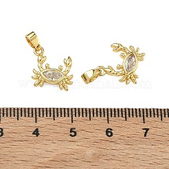 Brass Micro Pave Clear Cubic Zirconia Pendants&nbsp;KK-A294-15G