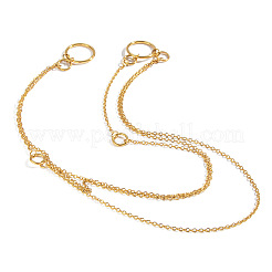 304ステンレススチール3層チェーンネックレス女性用  18KGP本金メッキ  16.54インチ（42cm）&nbsp;TA4038