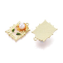 Rack Plating Alloy Enamel Pendants&nbsp;ENAM-N065-05KCG