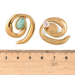 304 Stainless Steel & Natural Amazonite Stud Earrings for Women&nbsp;SA-A003-03G