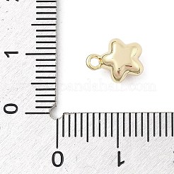 真鍮製チャーム  カドミウムフリー＆ニッケルフリー＆鉛フリー  スター  18KGP本金メッキ  9.5x7.5x4.5mm  穴：1.4mm&nbsp;LS-KK-S514-06B-G