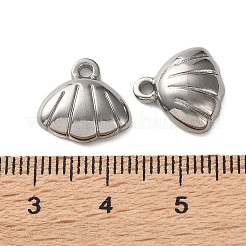 304ステンレスペンダント  シェル形状  ステンレス鋼色  13x13x3mm  穴：1.8mm&nbsp;STAS-A124-18C-P