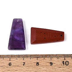 天然石&合成ミックスストーンペンダント  ファセット台形チャーム  24.5~25.5x12.5~13.5x3.5~4.5mm  穴：1~1.2mm&nbsp;G-Q601-10
