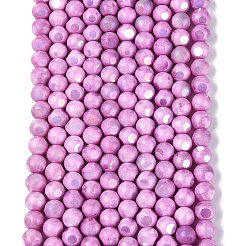 オンブレ効果染色電気メッキ不透明ガラスビーズ連売り  ラウンド  ABカラーメッキ  ファセット(6ファセット)  スミレ  8~8.5mm  穴：1~1.2mm  約47~48個/連  14.17~14.76インチ（36~37.5cm）&nbsp;EGLA-Q130-01A-14