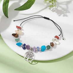 Chakra Natural & Synthetic Gemstone Braided Bead Bracelets&nbsp;BJEW-JB09824-05