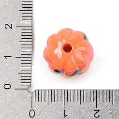 ハロウィーン UVメッキアクリルビーズ  ジャック・オー・ランタンの丸い  ダークオレンジ  16mm  穴：2.8mm&nbsp;OACR-M013-08A-03