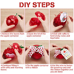 12Pcs Teachers' Day Apple Shaped Transparent Plastic Jewelry Gift Storage Boxes&nbsp;AJEW-OC0016-14