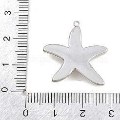 304ステンレススチール、クリスタルラインストーンペンダント付き  ヒトデのチャーム  ステンレス鋼色  24x23.5x4.5mm  穴：1.4mm&nbsp;SA-CBABA5E-14P