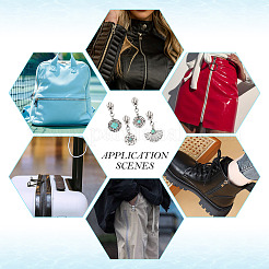 16Pcs 4 Styles Alloy with Synthetic Turquoise Zipper Pulls&nbsp;HJEW-TAC0098
