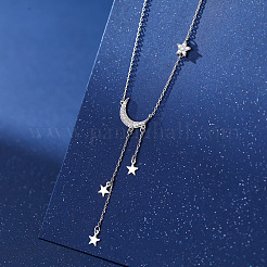 Alloy Crystal Rhinestone Moon Pendant with Star Tassel Necklaces for Women&nbsp;FS-WGD2029-01