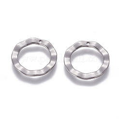 変色しにくい201ステンレススチールペンダント  リング  ステンレス鋼色  18x1mm  穴：1mm  内径：13mm&nbsp;STAS-L234-048P