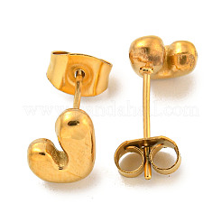 Chunk Letter 304 Stainless Steel Stud Earrings for Women&nbsp;LS-EJEW-G386-01J-G