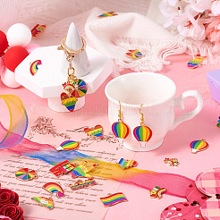26Pcs 13 Styles Rainbow Color Pride Alloy Enamel Pendants&nbsp;ENAM-TA0001-88