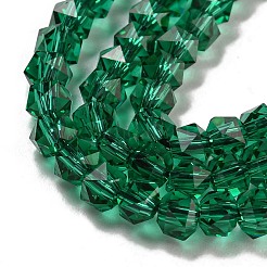 電気メッキガラスビーズセット  パール光沢メッキ  多面カット  スター  ダークシーグリーン  3x4x4mm  穴：1mm  約98個/連  12.60''（32センチメートル）&nbsp;GLAA-Q105-02-03