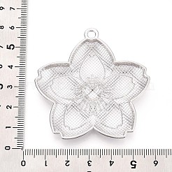 塗装合金ビッグペンダントをスプレー  花  カドミウムフリー＆ニッケルフリー＆鉛フリー  パールピンク  54.5x53.5x6mm  穴：3mm&nbsp;PALLOY-T092-81G