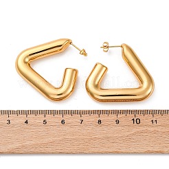 三角形 304 ステンレススチール スタッド イヤリング  ゴールドカラー  35.5x38.5x7.5mm&nbsp;EJEW-A125-12G