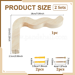 Wood Coat Hook&nbsp;AJEW-WH0871-57