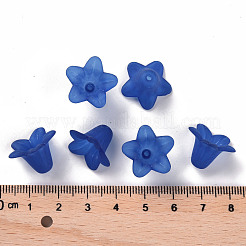 透明なアクリルビーズ  艶消し  花  ブルー  17.5x12mm  穴：1.5mm  約770個/500g&nbsp;PLF018-10