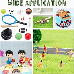 ゴム製ミニスポーツ用品アクセサリー  写真の小道具の装飾を装ったドールハウスのアクセサリー  ミックスカラー  16~92.5x9.5~37.5x1~23mm&nbsp;DJEW-FG0001-19