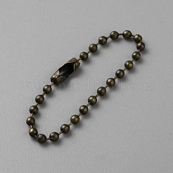 値札チェーン用スチールボールチェーン100個  アンティークブロンズ  10x0.2cm&nbsp;FIND-SP0002-58AB