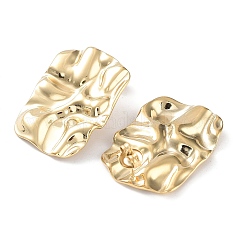 304ステンレススチールスタッドピアス  ねじれた四角形  14KGP本金メッキ  31.5x24mm&nbsp;EJEW-H115-28G