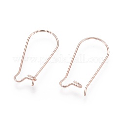 304ステンレススチールフープピアス金具  腎臓耳ワイヤー  ローズゴールド  25x12x0.7mm  21ゲージ&nbsp;STAS-P223-01RG-03