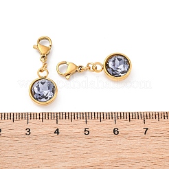 イオンプレーティング（IP）304ステンレススチールラインストーンペンダント  カニカン  ミックスカラー  27mm&nbsp;STAS-D301-26G-17