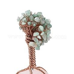 Natural Green Aventurine Chips and Rose Quartz Pedestal Display Decorations&nbsp;G-S282-01