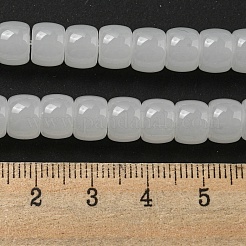 ジェイド風ガラスビーズ連売り  バレル  ホワイトスモーク  8x6mm  穴：1.6mm  約61~62個/連  14.84''~15.16''（37.7~38.5センチメートル）&nbsp;GLAA-NH0002-A05