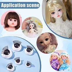 24組6スタイルのプラスチック人形用アイパッチ  クラフトアイ  人形作り用  半円  ディープスカイブルー  8~18x8~18mm  4ペア/スタイル&nbsp;KY-PH0002-01B