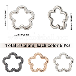 18Pcs 3 Colors Alloy Spring Gate Rings&nbsp;FIND-SC0019-03A