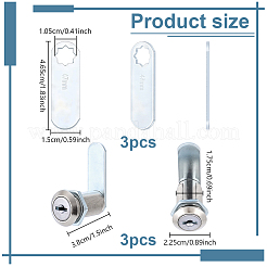 Zinc Alloy & Plastic Cam Lock Cylinder with 2 Keys&nbsp;FIND-WH0367-300