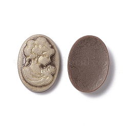 カメオ不透明樹脂カボション  女性との楕円形  ミックスカラー  17.5~18x13x3.5mm&nbsp;RESI-C016-01A