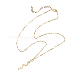 Snake Brass Micro Pave Cubic Zirconia Pendants Pendant Necklaces&nbsp;NJEW-JN05184