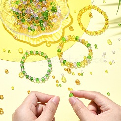 イースターをテーマにしたガラスビーズ500個  多面カット  ロンデル  ミックスカラー  4~8x3~6mm  穴：0.4~1mm&nbsp;GLAA-YWC0004-03