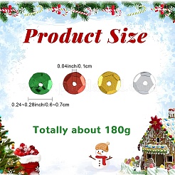 180G 4 Colors Plastic Paillette Beads&nbsp;PVC-YW0001-03