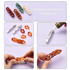 アイアン製ヘアバレッタパーツ  フランスヘアクリップパーツ  プラチナ  78x9x3mm  穴：3mm&nbsp;IFIN-A171-06F