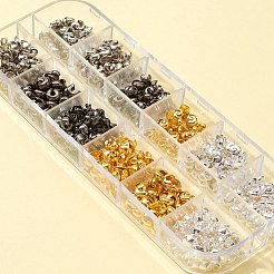 DIYジュエリー作りの発見キット  アイロンボールチープとクリンプビーズカバーを含む  ミックスカラー  3~8x3~4mm  内径：1.2~3mm  600個/箱&nbsp;IFIN-FS0001-16