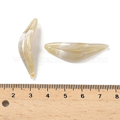 アクリル天然石風ビーズ  オーバル  ツートン  トップ掘削  淡い茶色  39x12x4mm  穴：1.8~2mm  約427個/500g&nbsp;MACR-K359-73