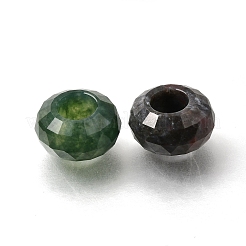 天然なインディアンアゲートヨーロッパのビーズ  大穴ビーズ  多面カット  ロンデル  13x7.5mm  穴：6mm&nbsp;GG-NH0003-A14