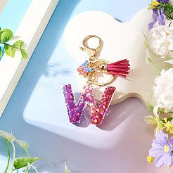 Alloy Resin Butterfly Keychains&nbsp;KEYC-TADJ0002-02G-W