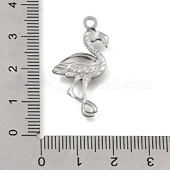 304ステンレスペンダント  エナメル  フラミンゴチャーム  ステンレス鋼色  ミックスカラー  30x17x3mm  穴：2mm&nbsp;STAS-N108-80P