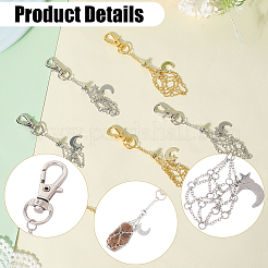 6Pcs 6 Styles Moon Alloy Swivel Lobster Claw Clasps & Brass Cable Chains&nbsp;AJEW-SC0003-97