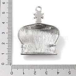 合金ラインストーンペンダント  王様の文字が書かれた王冠チャーム  プラチナ  44x37x9mm  穴：3mm&nbsp;ALRI-S001-11P