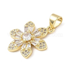 Brass Micro Pave Cubic Zirconia Pendants&nbsp;KK-D357-24G